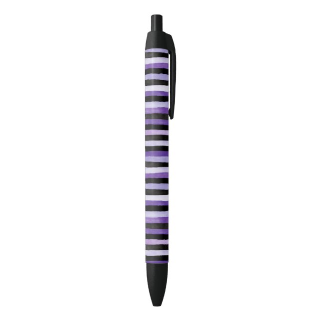 Stylo Noir Rayures Noir Violet (Bas (Vertical))