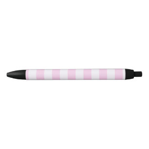 Stylo Noir Rayures pastel - Rose