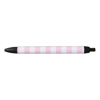 Stylo Noir Rayures Pastel - Rose