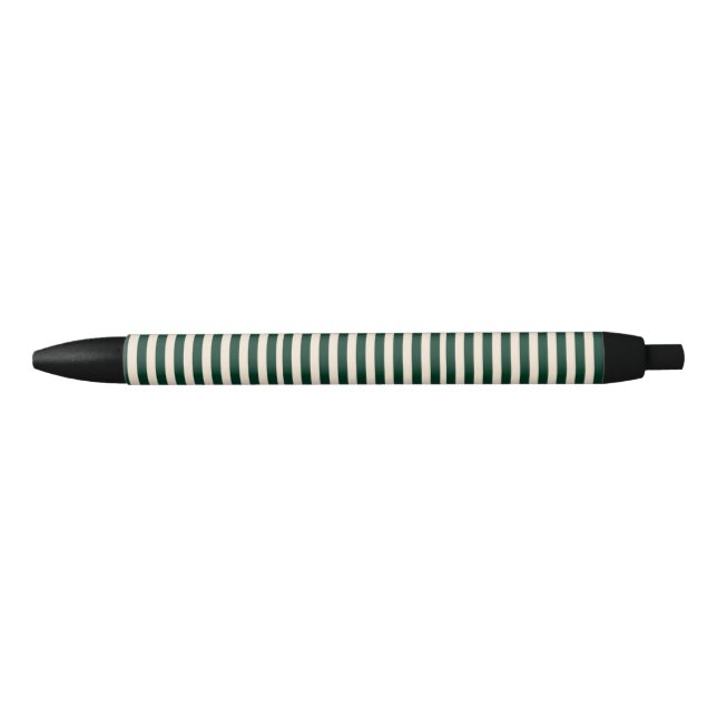 Stylo Noir Rayures vert foncé (Devant)