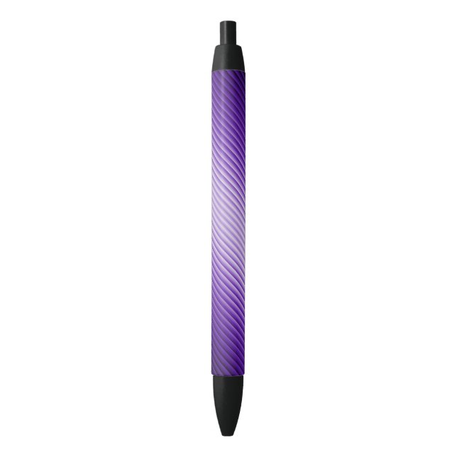 Stylo Noir Rayures violettes en diagonale Texture Look (devant Vertical)