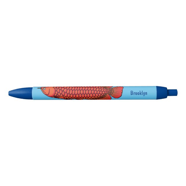 Stylo Noir Red Arowana fish cartoon (Devant)