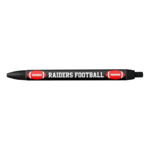 Stylo Noir Red Football Custom Team Name ou Text Coach's Pens