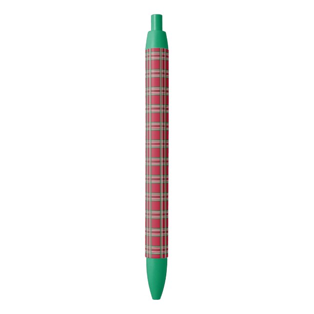 Stylo Noir Red Plaid Noël vacances enseignant's Pen Cadeau (devant Vertical)