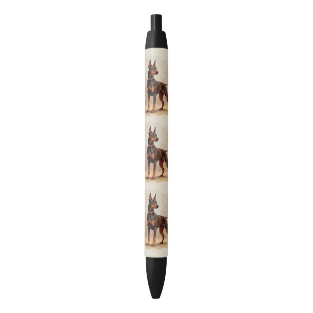 Stylo Noir Red Rust Brown Doberman Pinscher Dog (devant Vertical)