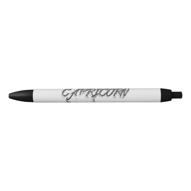 Stylo Noir Réflexion du Capricorne (Devant)