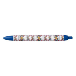 Stylo Noir Reine des Coeurs et des Fleurs