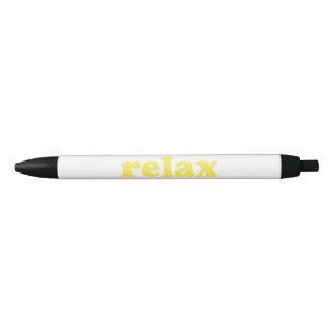 Stylo Noir Relax jaune moderne typographie cool drôle