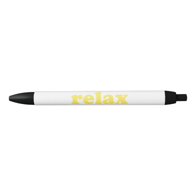 Stylo Noir Relax jaune moderne typographie cool drôle (Devant)
