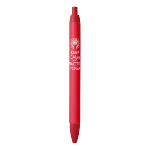 Stylo Noir Restez calme et pratiquez le yoga