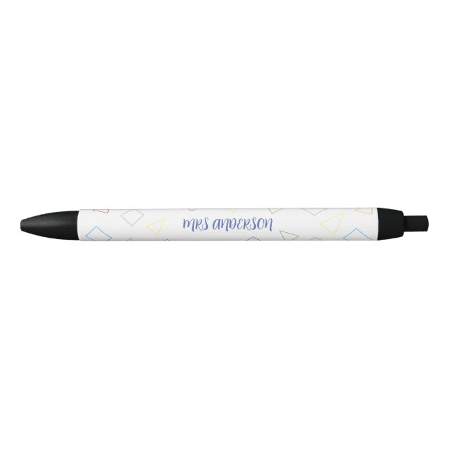 Stylo Noir Retour à l'école Nom de l'enseignant Cadeau (Devant)
