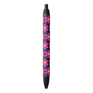 Stylo Noir Retro Flower Daisy Enseignant's Writing Pen Cadeau
