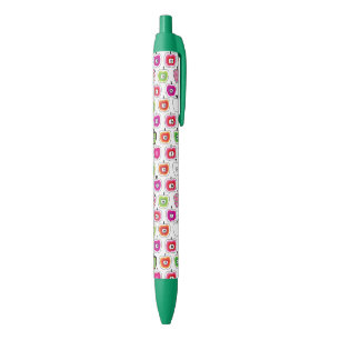 Stylo Noir Rétro motif mignon de pomme