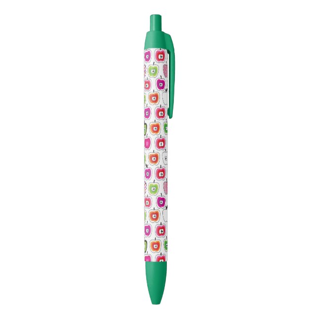 Stylo Noir Rétro motif mignon de pomme (Bas (Vertical))