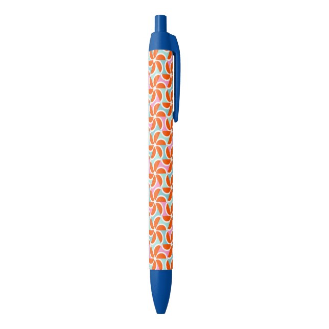Stylo Noir Rétro motif orange de cale (Bas (Vertical))