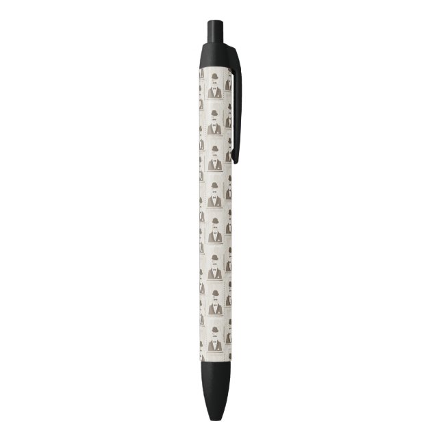 Stylo Noir Rétro motif pour l'homme (Bas (Vertical))