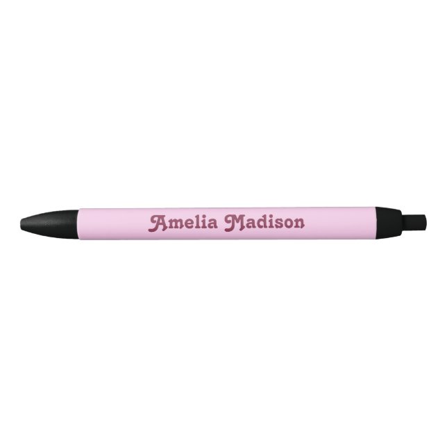 Stylo Noir Retro Pink Minimalist Pen (Devant)