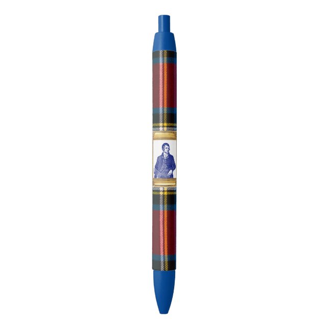 Stylo Noir Robert Burns Royal Stewart Red Plaid Blue (devant Vertical)