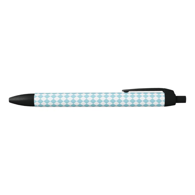 Stylo Noir Robin Oeuf Bleu et blanc Chevron Motif classique (Haut)