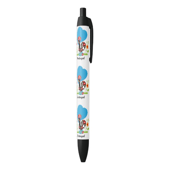Stylo Noir Rooster portugais (Bas (Vertical))