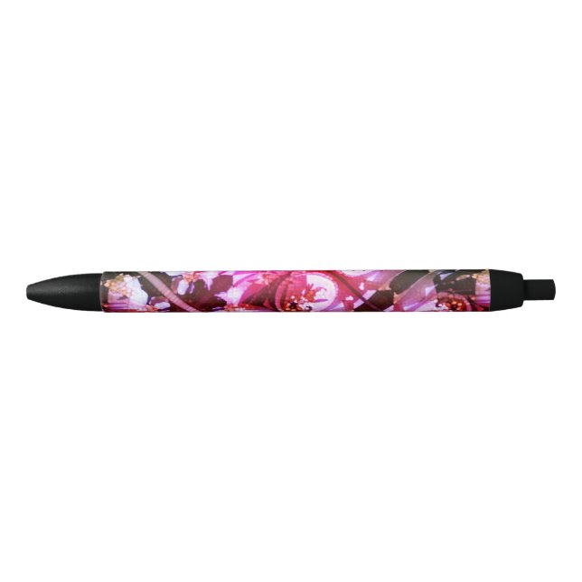 Stylo Noir Rose coloré (Devant)