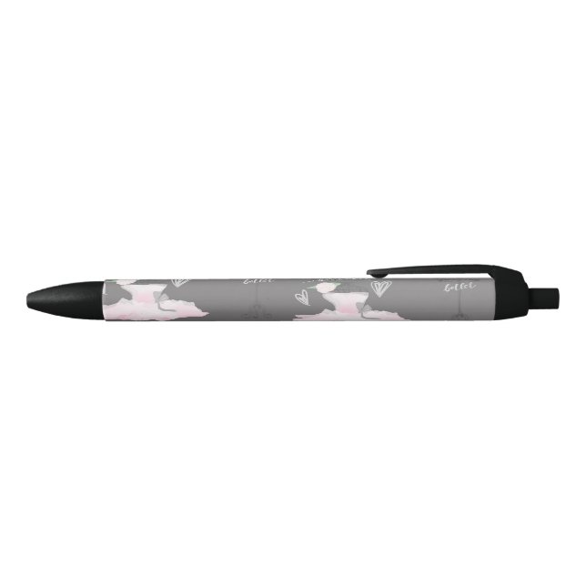 Stylo Noir Rose et gris couture ballerine fille capricieux mi (Haut)