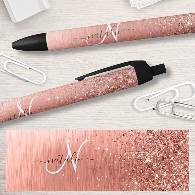 Stylo Noir Rose Gold brossé Parties scintillant métallique No (Créateur téléchargé)