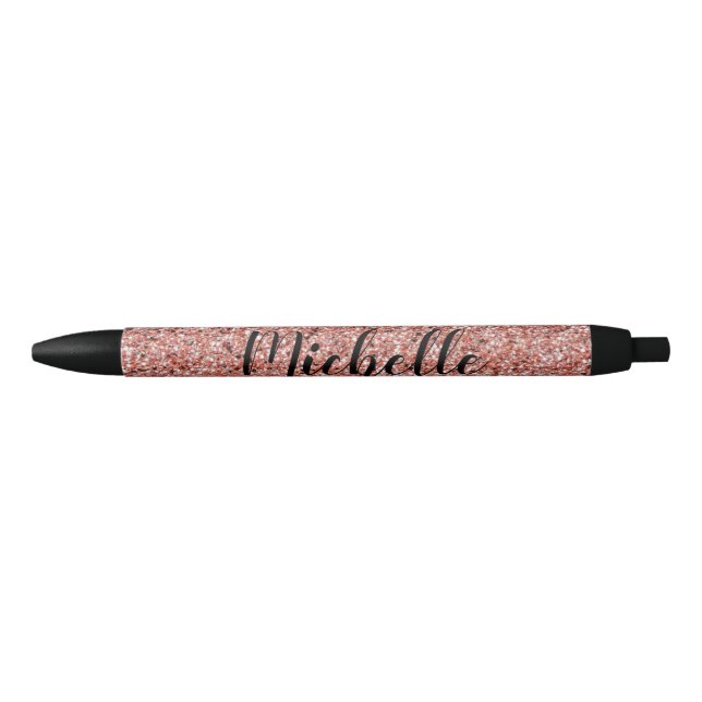 Stylo Noir Rose Gold Parties scintillant Éperche moderne Pers (Devant)