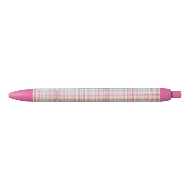 Stylo Noir Rose 'n vert Élégant Géométrique Plaid Simple (Devant)