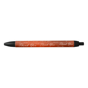 Stylo Noir rose, or, argent, merci + vous, fleurs, floral,