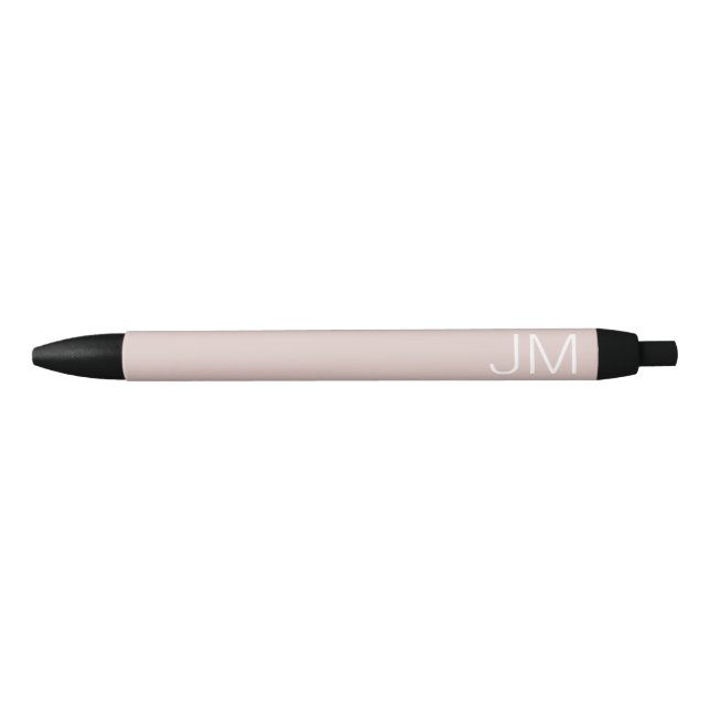 Stylo Noir Rose Pâle Tendance Monogramme Géant (Devant)