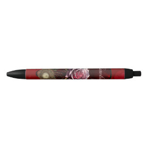 Stylo Noir Rose Steampunk