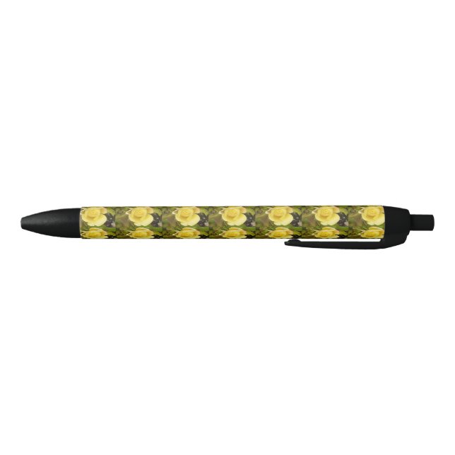Stylo Noir Rosebud jaune (Bas)