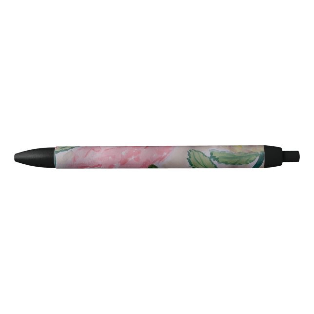 Stylo Noir Roses d'été abstraites (Devant)
