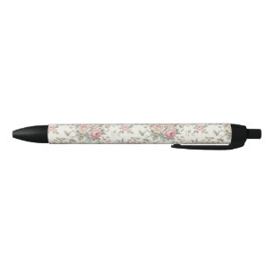 Stylo Noir Roses pastel élégant shabby chic