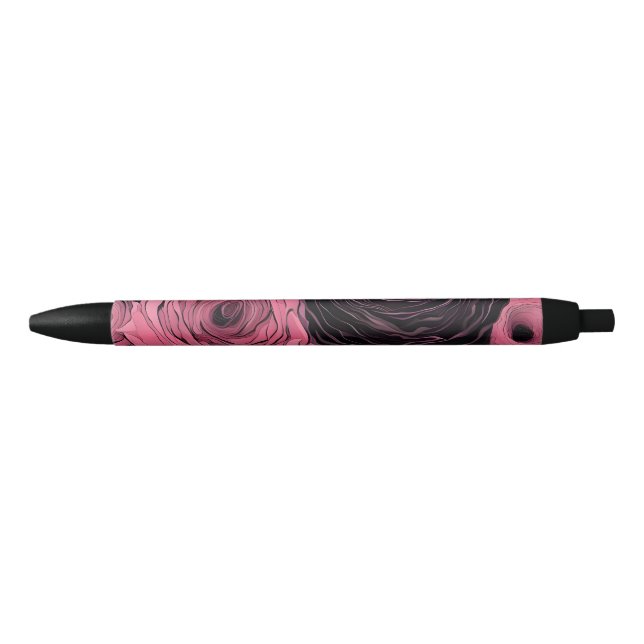 Stylo Noir Roses romantiques roses et noirs gothiques (Devant)