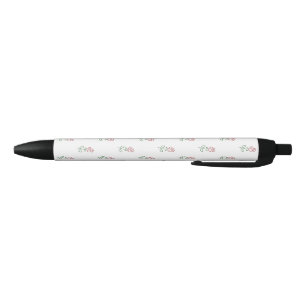 Stylo Noir Roses Rouges, Motif De Roses, Fleurs