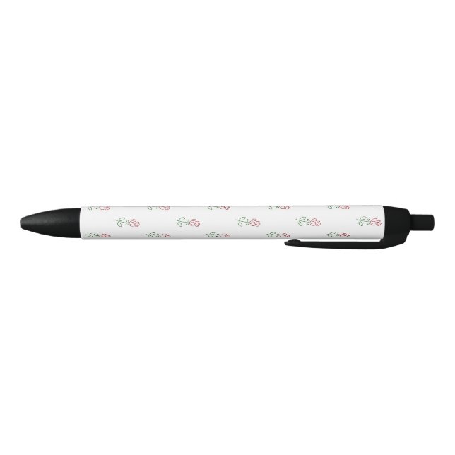 Stylo Noir Roses Rouges, Motif De Roses, Fleurs (Bas)