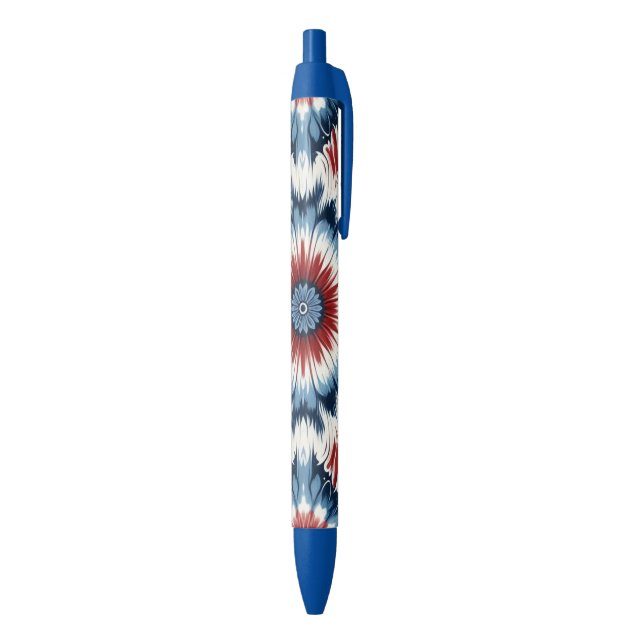 Stylo Noir Rouge, Blanc & Bleu Tie-dye (Bas (Vertical))