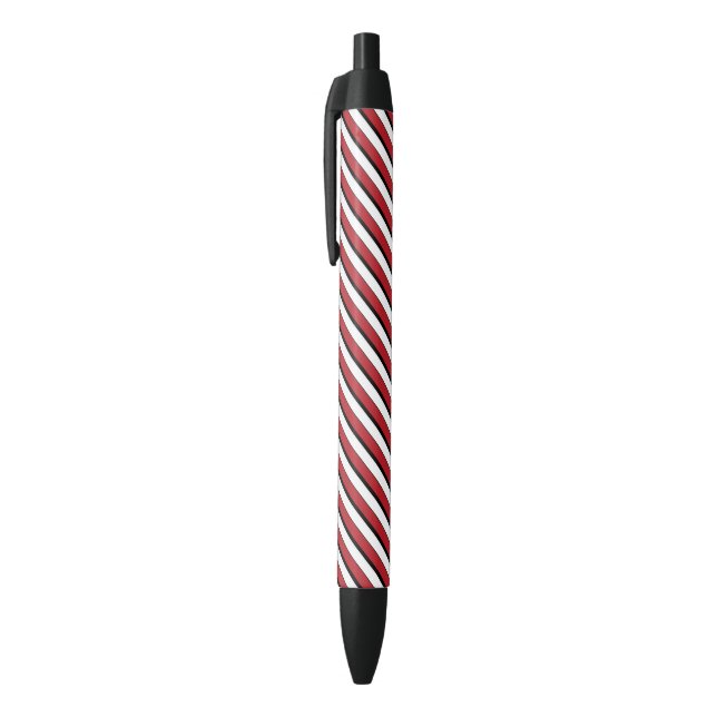 Stylo Noir Rouge Blanc Noir Rayure Classique (Haut (Vertical))
