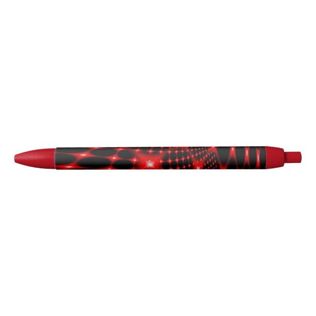 Stylo Noir Rouge brillant fractal (Devant)