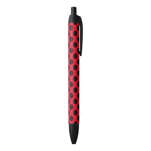 Stylo Noir Rouge et Noir à pois (Bas (Vertical))