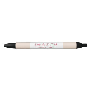 Stylo Noir Rouge Rétro Et Crème Bakery Cœurs Rayures
