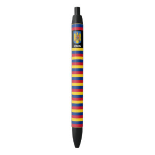 Stylo Noir Roumanie Drapeau mignon Patriotique