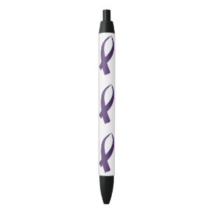 Stylo Noir Ruban de conscience (pourpre)