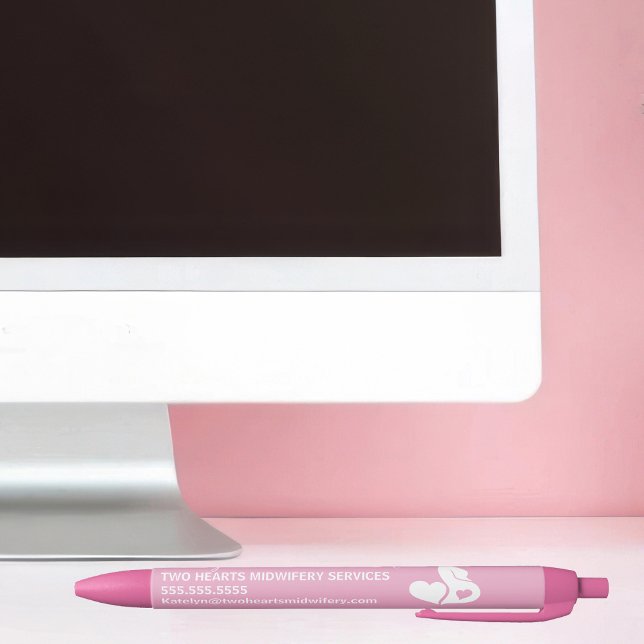 Stylo Noir Sage-femme entreprise rose grossesse magnifique (Créateur téléchargé)