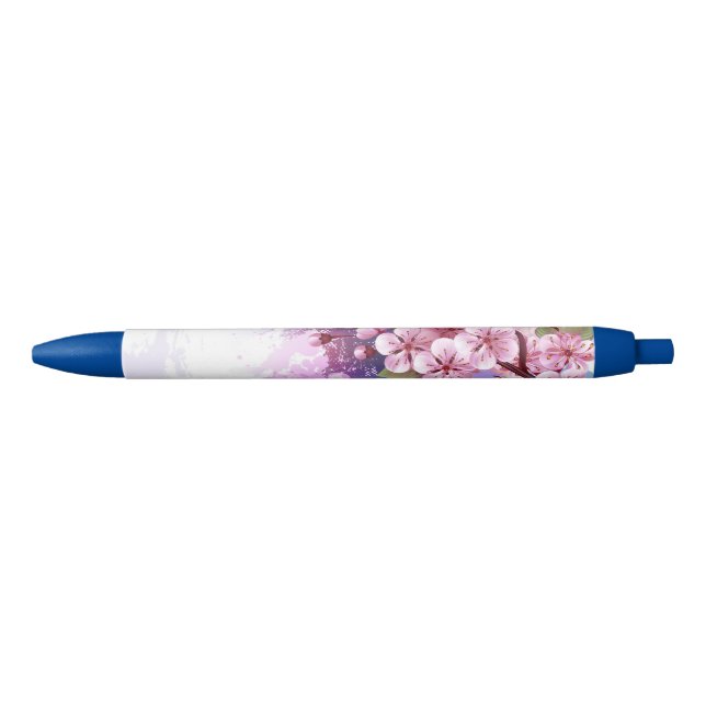 Stylo Noir Sakura rose sur la peinture Arrière - plan (Devant)