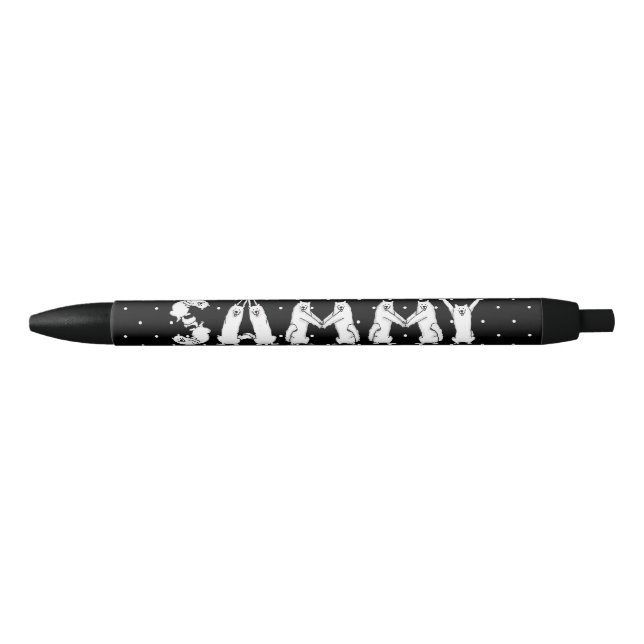 Stylo Noir Sammy épelée dans des lettres de Chien Samoyé (Devant)