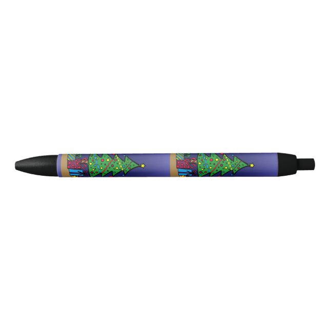 Stylo Noir sapin de Noël (Devant)