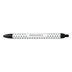 Stylo Noir Sapin de Noël à l'aquarelle minimaliste